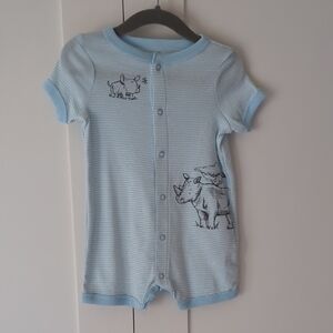 Carter's Light Blue Striped Baby Romper